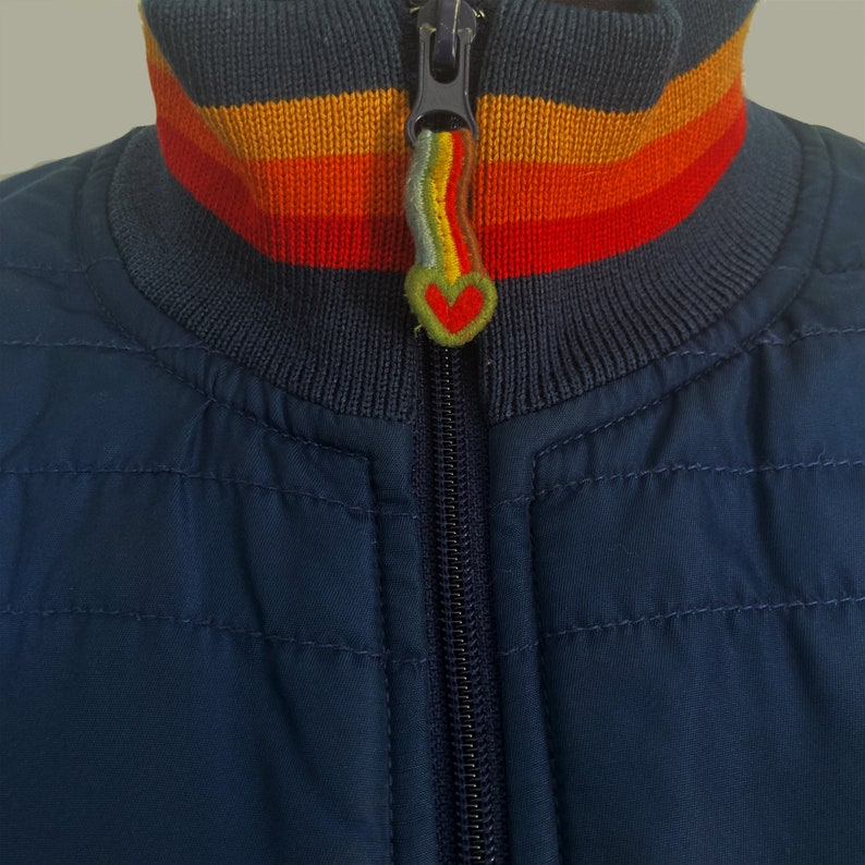 Y2k Bomber Jacket .navy Blue and Yellow Brand Etsy Australia