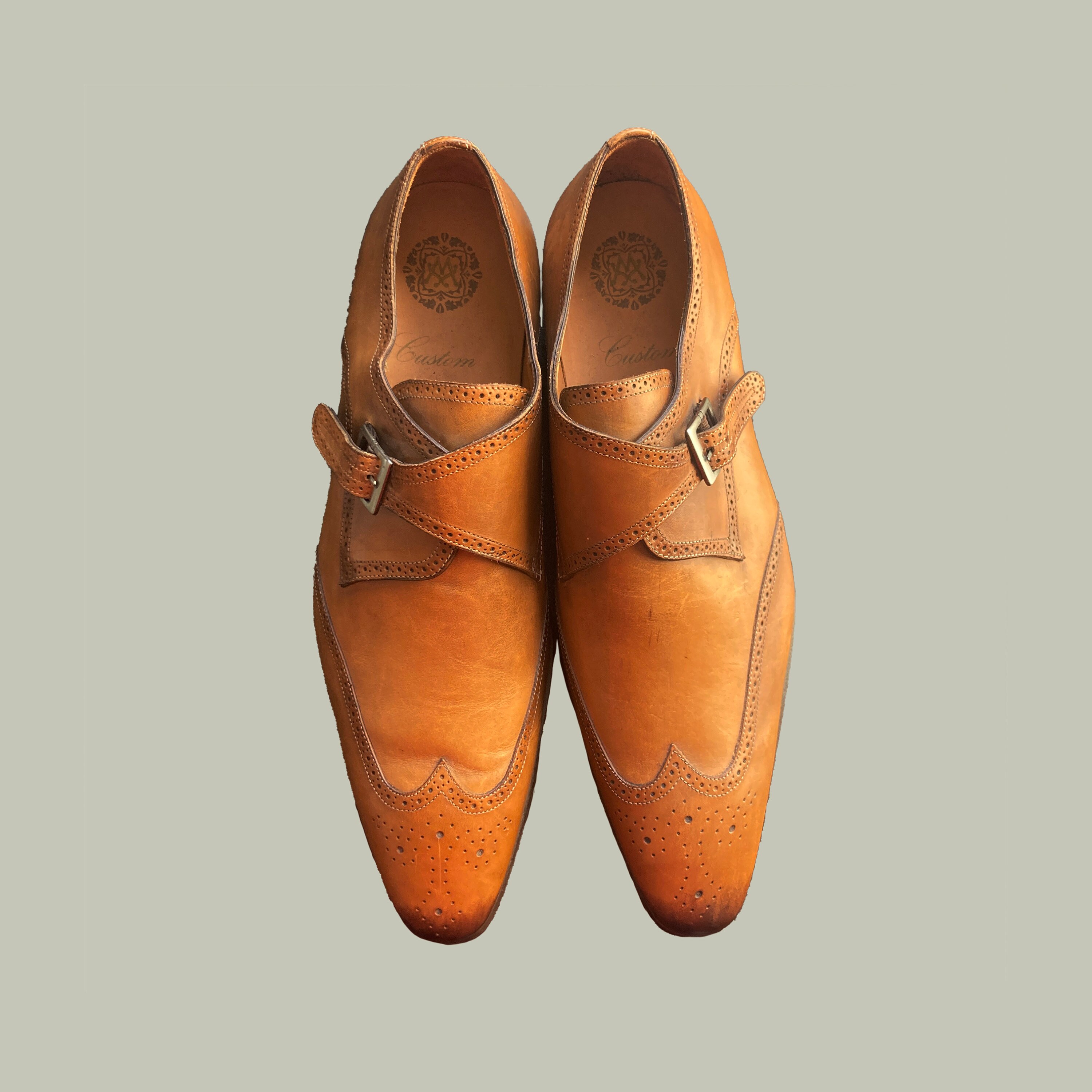 Vintage Mezlan Leather Monk Strap Oxford Shoes - Size 13 - Etsy