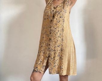 Vintage Embroidered Rayon Dress: 90s Boho Cottagecore