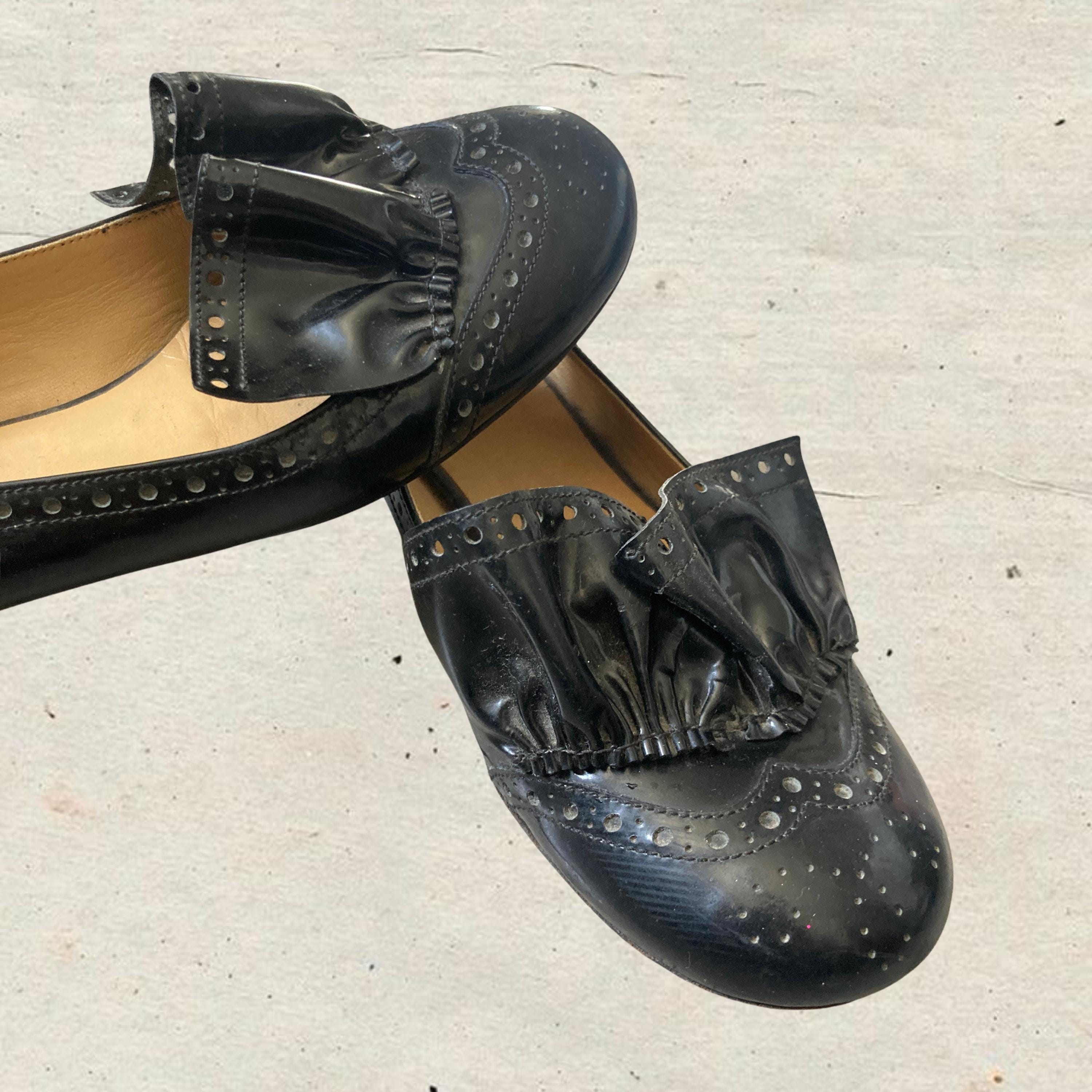 希少 90s-00s miu miu archive レザー スリッポン 7 黒 希少 90s-00s miu miu archive レザー スリッポン 7 黒