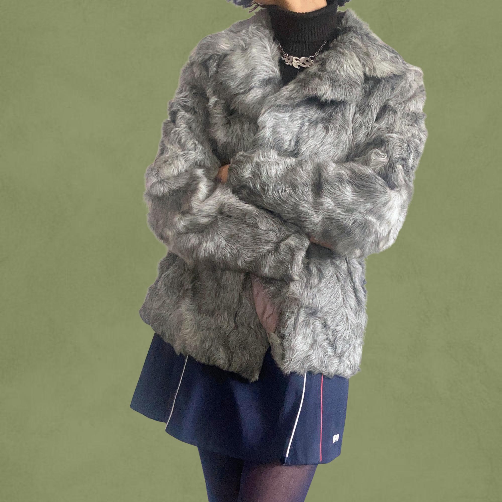 Y2k Rabbit Fur Coat - Etsy