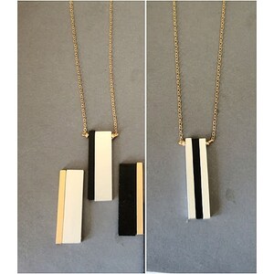 Bar Necklace for Men and Women/Vertical Bar Necklace/Rectangle Pendant Geometric Necklace/Simple Gold Bar Pendant/Gift to Him and He