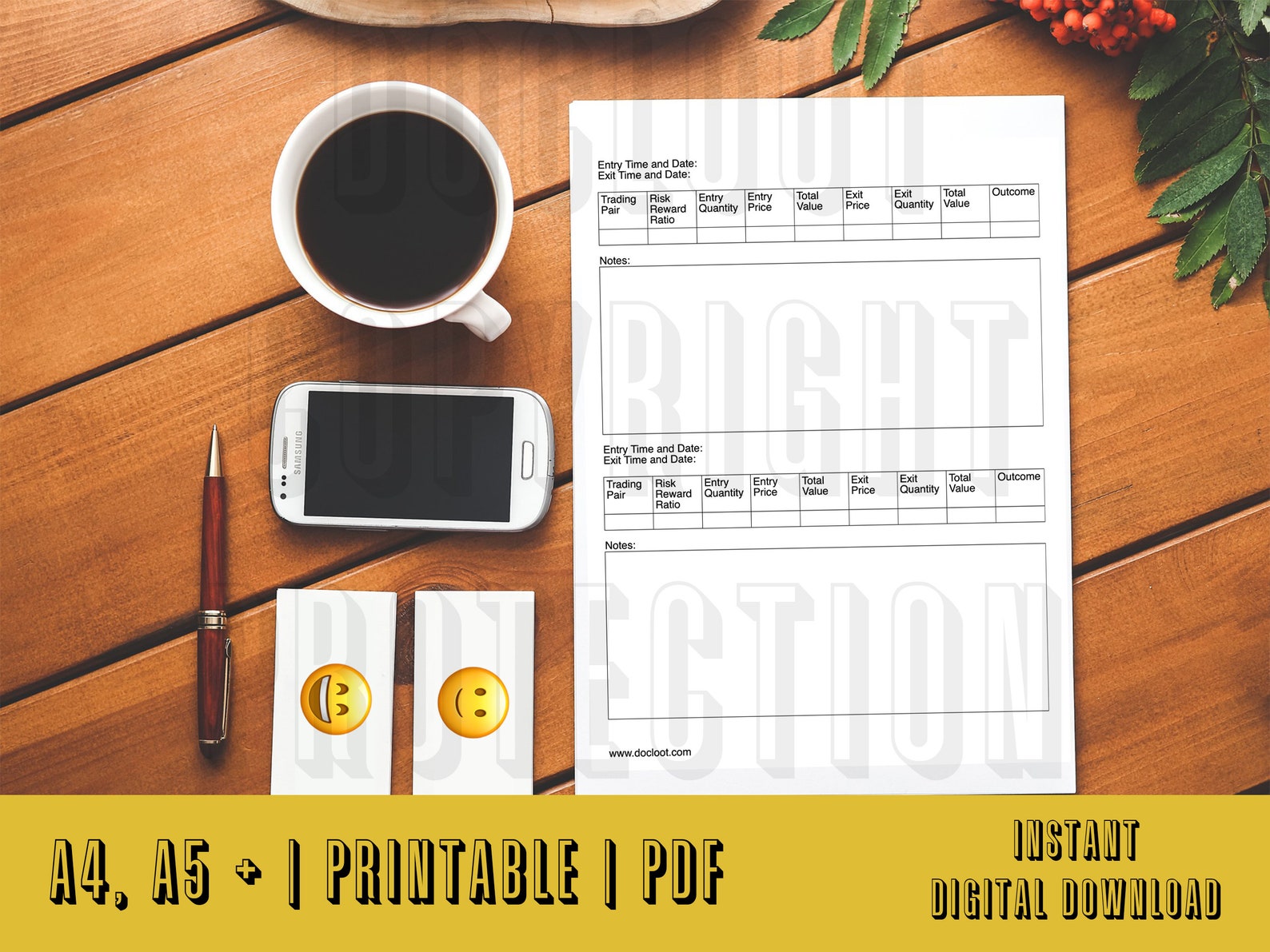 Crypto Trading Journal Printable PDF 2 in 1 A4 A4 A5 US Etsy