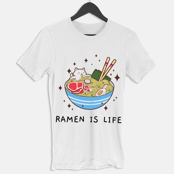 Ramen is Life, Aesthetic Shirt Japanese T Shirt Japanese Artwork Luck Shirt Aesthetic Clothes Japanese Calligraphy