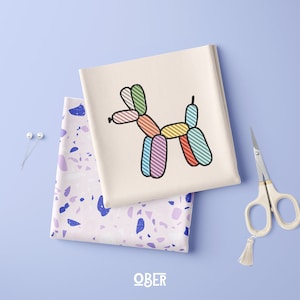 Machine embroidery design - Dog in balloons (6 different sizes)