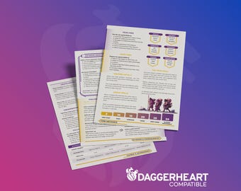 Daggerheart GM Screen Inserts (Daggerheart Compatible) | DM Accessories | RPG Gift | Printer-friendly