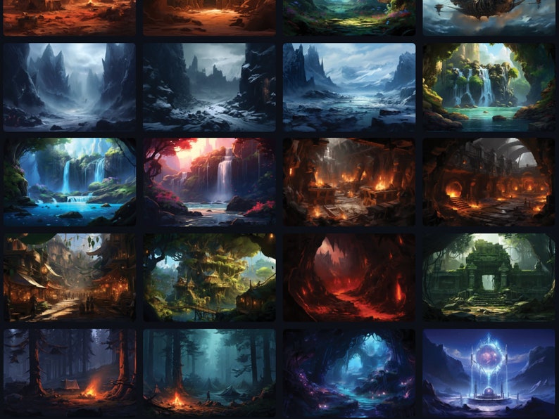 Epic Fantasy Landscapes Illustrations | 5K DND Illustrations | 28 ...