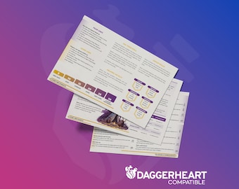 Daggerheart GM Screen Inserts Landscape (Daggerheart Compatible) | DM Accessories | RPG Gift | Printer-friendly
