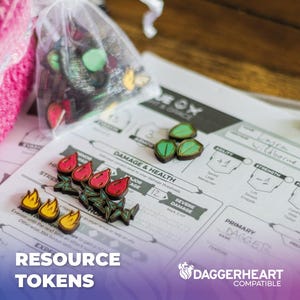 Daggerheart RPG Player Resource Tokens (Daggerheart Compatible) | GM Gift | RPG Accessories