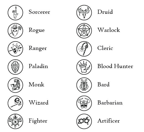 Fantasy Class Tokens: DND 5E RPG Accessories - Etsy
