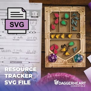 Daggerheart Player Resource Trackers (Daggerheart Compatible) | SVG Files Only | GM Gift | RPG Accessories