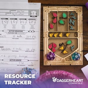 Daggerheart RPG Player Resource Trackers (Daggerheart Compatible) | GM Gift | RPG Accessories