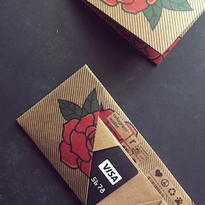 100%リサイクル折り紙ウォレット - ROSE、ビーガンウォレット、