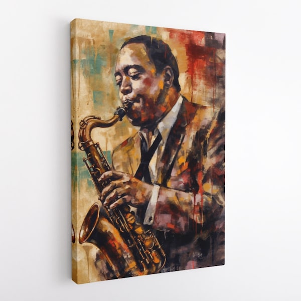 Impression sur toile de Charlie Parker, impression sur toile de peinture de jazz, club de jazz, musique de jazz, impression d’art de musicien de jazz