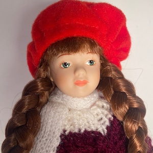 Vintage Broadway Collection Bisque Porcelain Ice Skater Girl Doll W/ Stand
