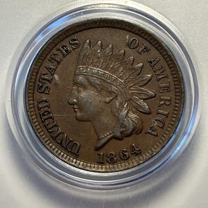 1864 Indian Head Cent AU