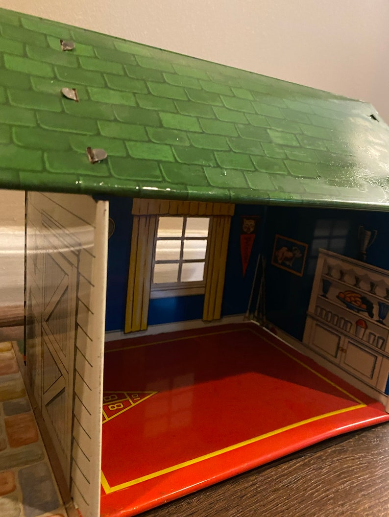 Vintage Marx Tin Dollhouse With Breezeway and Awnings 1950s Etsy