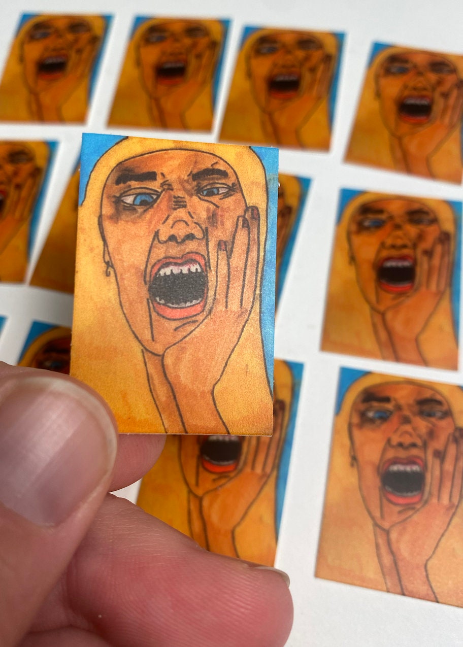 Original Art "UGH!!" Vinyl Rectangle Stickers
