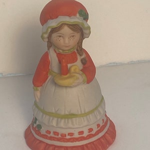 Vintage The Warmth of Christmas Holly Hobbie Figurine Bell - 1982