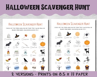 Halloween Schnitzeljagd-Spiel für Kinder: Gruselige Printable (Digitaler Download)