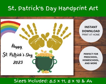 Pot of Gold Handprint Art: St Patricks Day Craft (Digital Download)