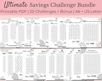 Savings Challenge Printable Bundle: A6 Trackers (PDF Download)