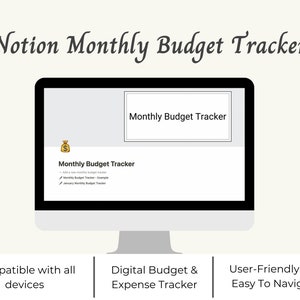 Notion Budget Template, Budget Tracker, Budget Spreadsheet, Notion Template Finance, Monthly Budget Planner Notion, Expenses Tracker