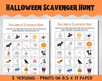 Halloween Scavenger Hunt: Kids Printable Game (Digital Download)