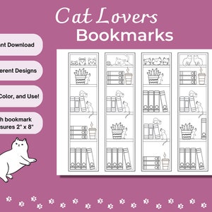 Cute Cat Bookmark, Cat Lover Gift, Book Lover Gift, Cute Gift for Book Lovers, Cat Lovers, Printable Cat Bookmarks, DIY Bookmarks