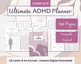 ADHD Planner: Ultimate Digital Organization (166 Pages) (Digital Download)