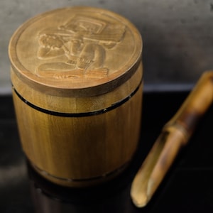 Wooden Barrel Container Box for Yerba Mate