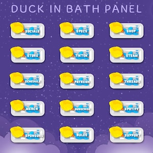 Quack-tastic Twitch Overlay: 30 Duck Themed Info Panels for Twitch Streamers