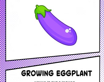Emote aubergine à croissance statique, animée | Emote de discussion Twitch Pickle pour Discord, YouTube et Facebook