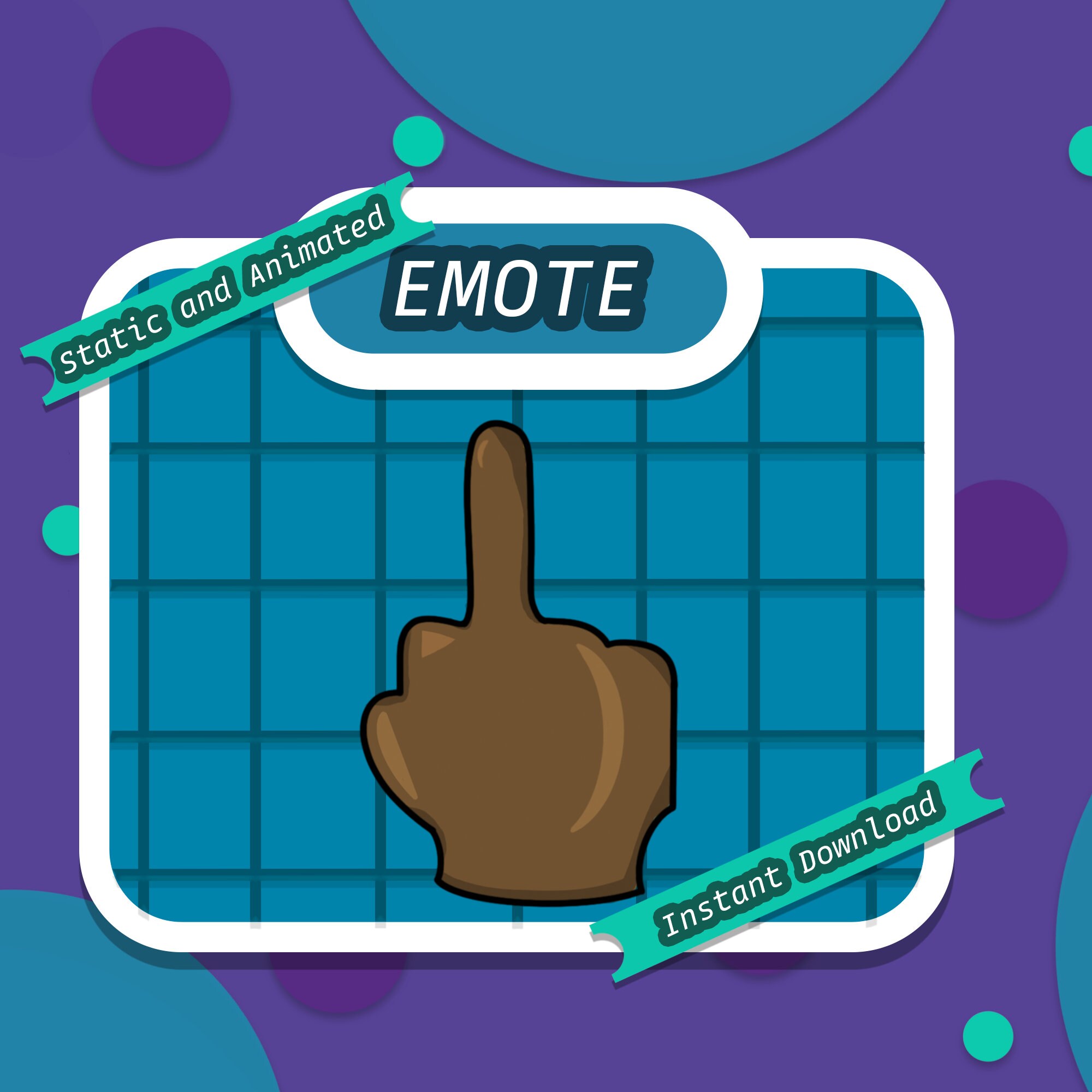Animated & Static Middle Finger Emote for Twitch, Discord, Youtube