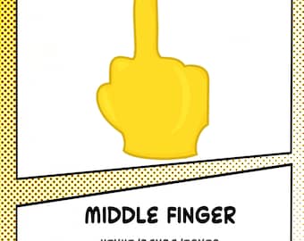 Funny Middle Finger Emote | Animated Cartoon for Twitch, Discord (Digital Download)