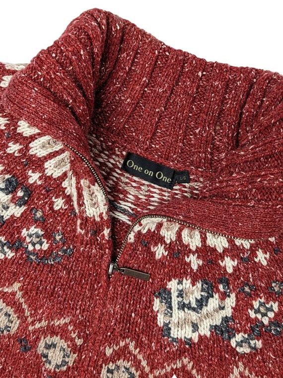 Vintage Turtleneck Knit Sweater, Double Zipper w/… - image 4