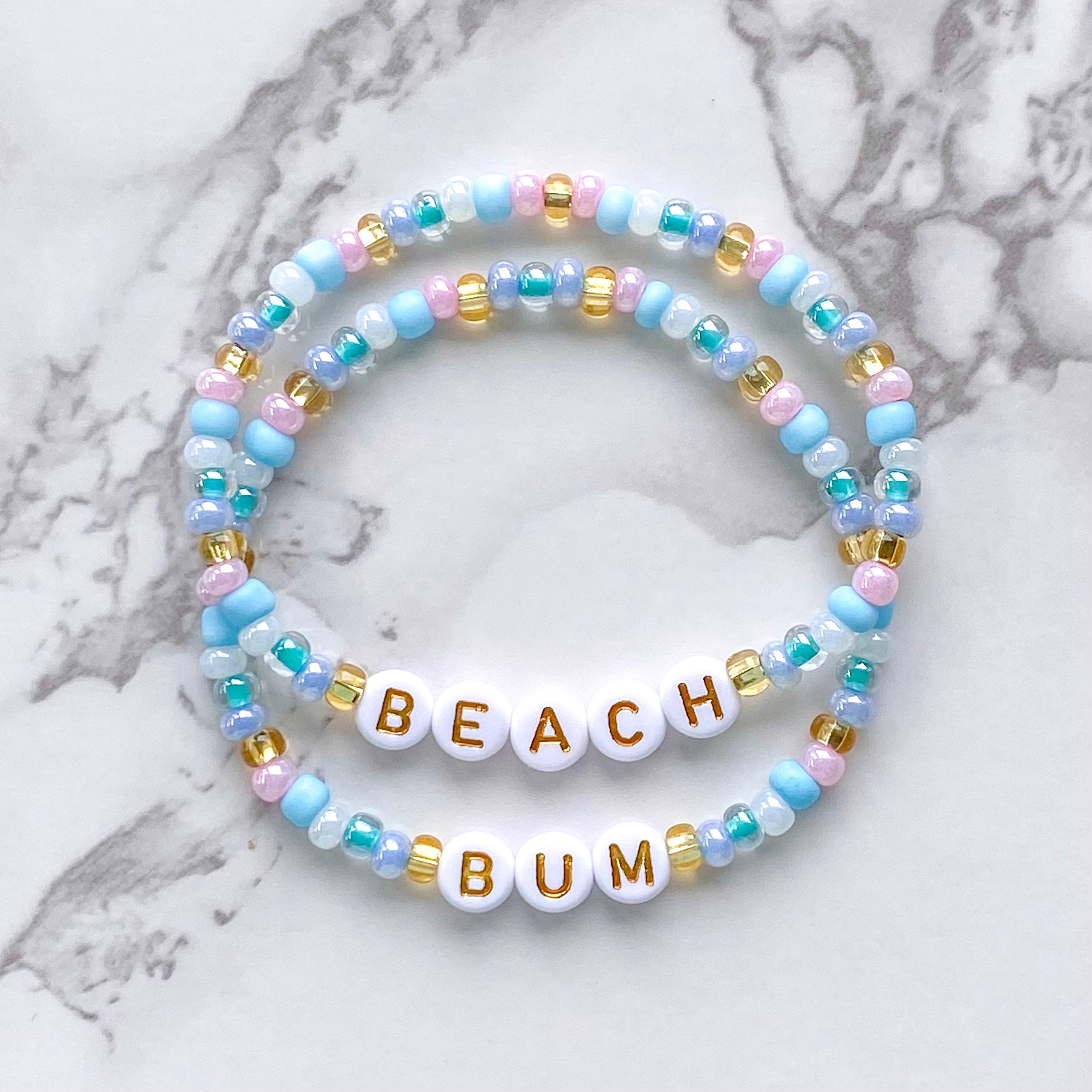 Beach Bum Bracelet Set Stacking Stretch Bracelets Beaded Bracelets Layering Beach Jewelry