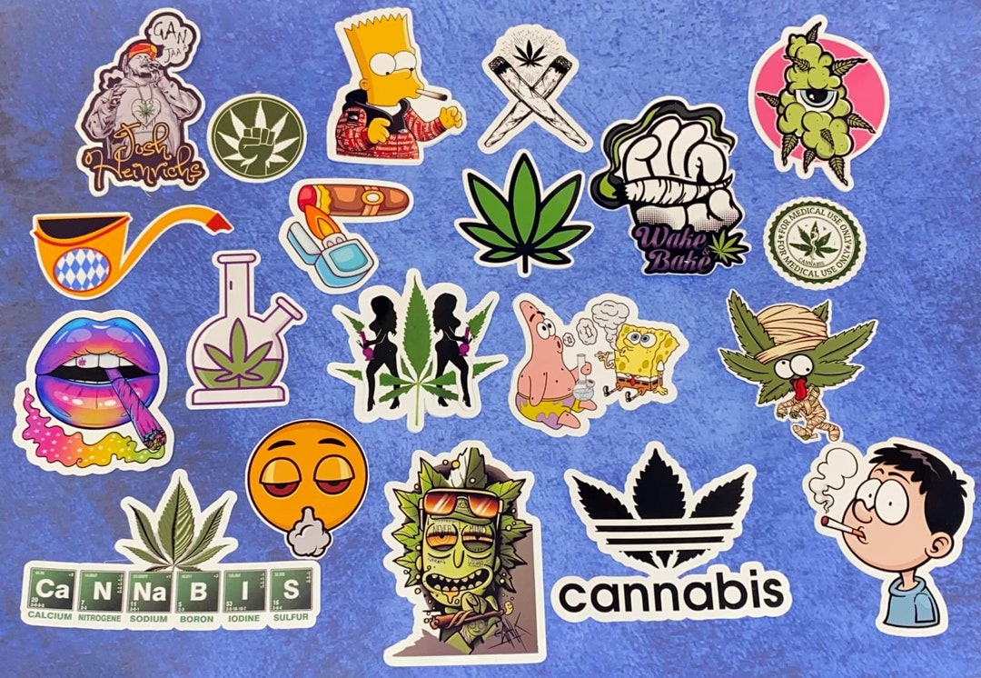 20 Sticker Pack Smoking Stickers Weed Vinyl Stickers Etsy UK
