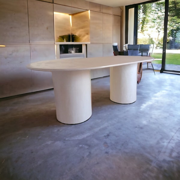 Concrete Oval Dining Table Etsy