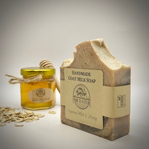 4oz Handmade Goat Milk Soap, Oatmeal Milk Honey, Handmade Soap, Spa Gift Set, Gift Set for Her, Wedding Gift Set, Bridesmaid Gift Set