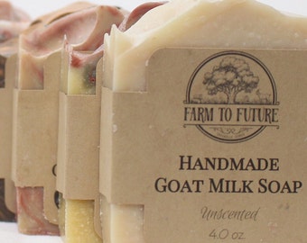 4oz Bar Handmade Goat Milk Soap, Spa Gift for her, Sensitive Facial Care, Bachelorette Gift, Baby Shower Gift, Handmade Gift, All Natural
