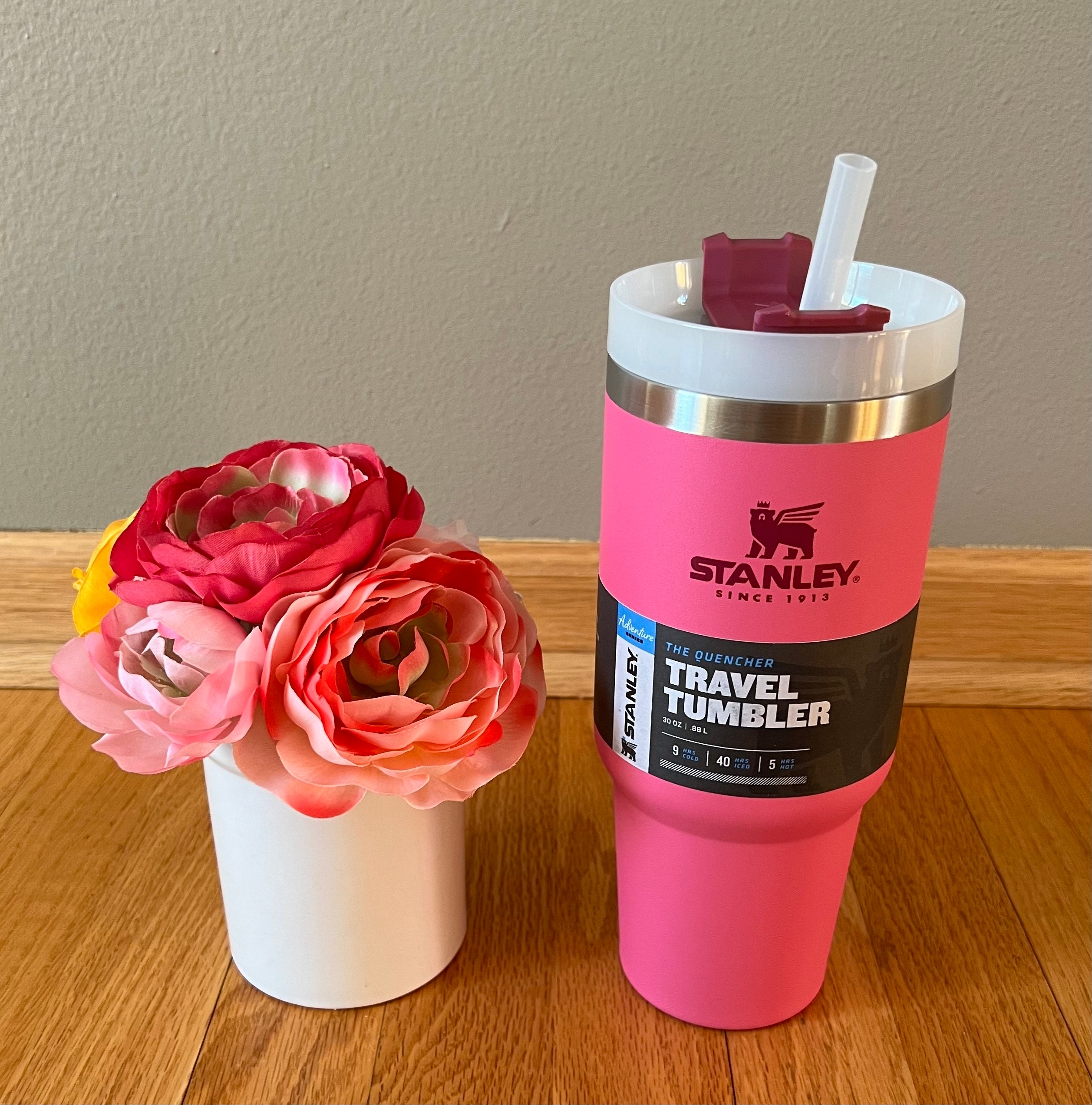 Pink, White, and Silver Milkyway Stanley Tumbler MADE TO ORDER 