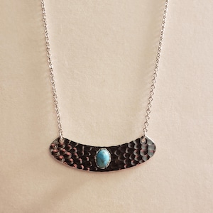 Vintage Sarah Coventry hammered silver choker with turquoise stone, men&#39;s choker, women&#39;s choker, unisex choker, silver necklace, gift