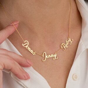 Personalized Three Name Necklace, Custom Family Name Necklace, Kids Name Necklace, Multiple Name Necklace, Mothers Day Gifts, Gifts for Wife