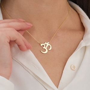 925k Silver Ohm Necklace, Gold Ohm Pendant, Spiritual Necklace for Women, Yoga Necklace, Inspirational Om Necklace, Mothers Day Gifts