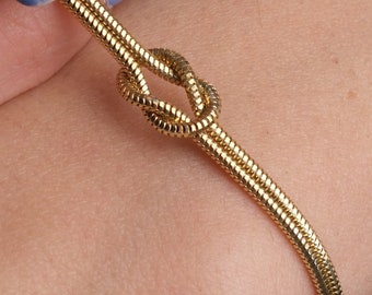 14K Gold Love Knot Bracelet, Gold Knot Bracelet , Special Bracelet for Gift , Unisex Bracelet, Silver Knot Bracelet, Mother's Day Gift
