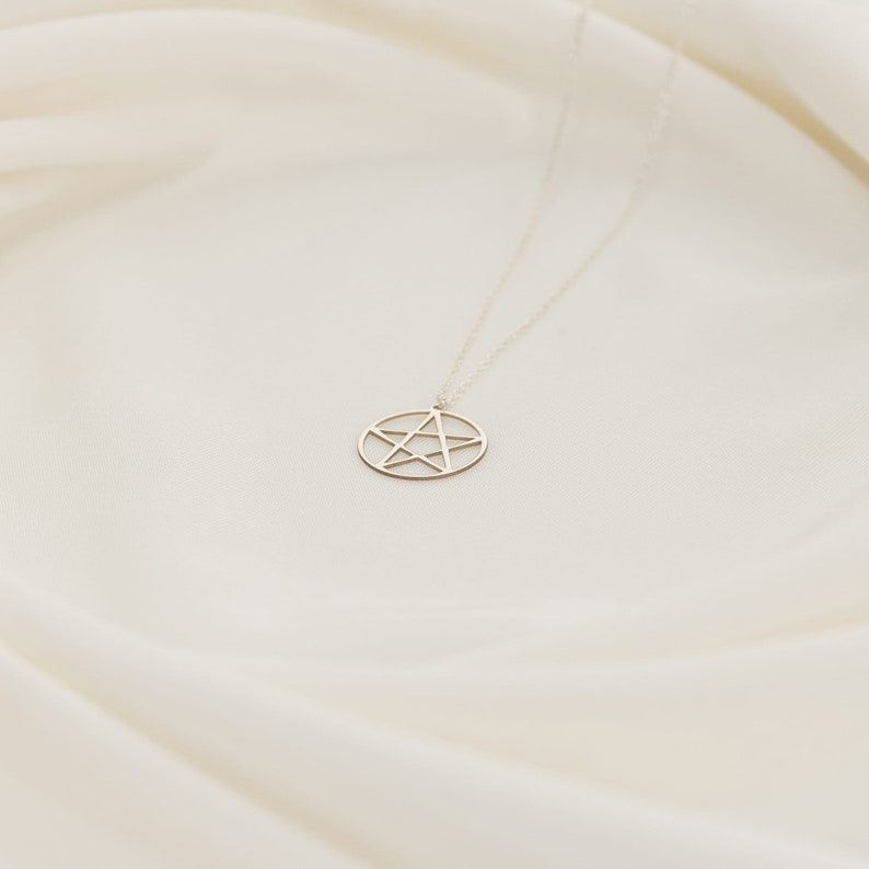 925K Sterling Silver Pentagram Necklace, Pentagram Pendant, Wiccan Jewelry for Women, Pentacle Necklace, Pagan Jewelry, Witchy Necklace image 2