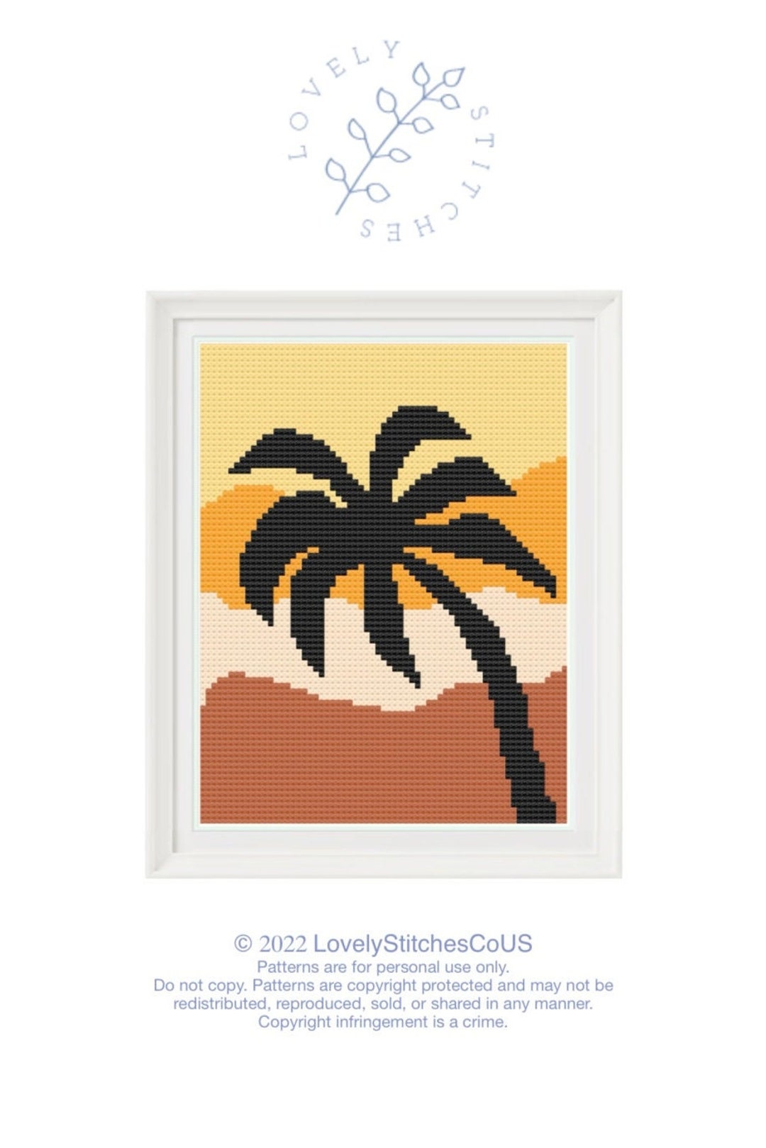 Palm Tree Cross Stitch Pattern - Etsy