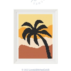 Palm Tree Cross Stitch Pattern