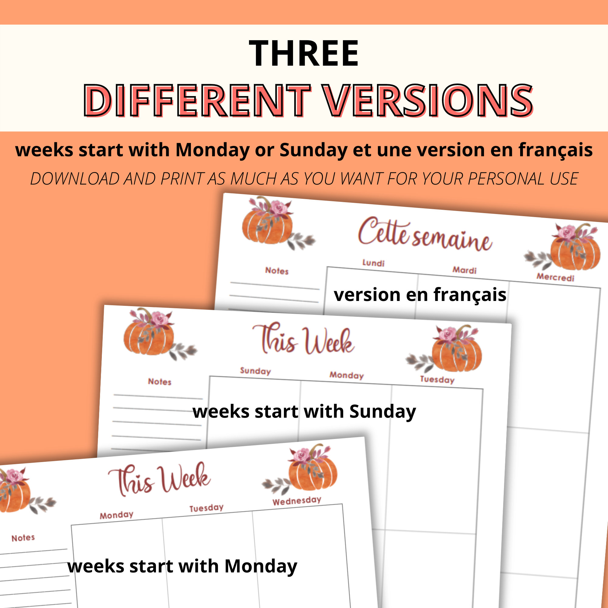 Printable Planner October, Planner Pages, Monthly Planner, Weekly ...